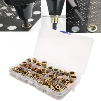 

175Pcs Rivet Nut Kit Zinc Plated Flat Head Threaded Nuts M3 M4 M5 M6 M8 M10 rivetnut Fastener