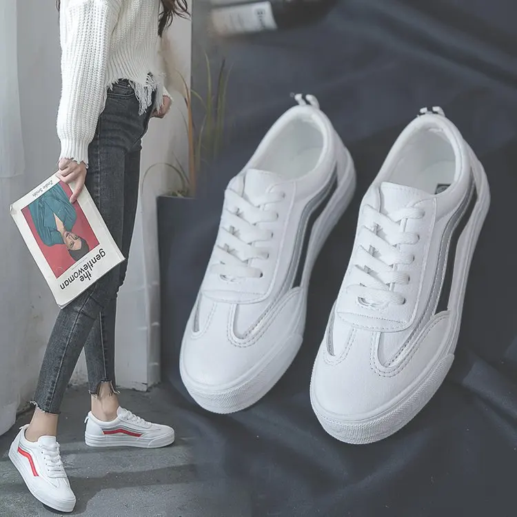 

Versatile Base White Shoes Spring And Autumn 2020 New Style Online Celebrity WOMEN'S Shoes Korean-style Street Snap Sneakers Stu