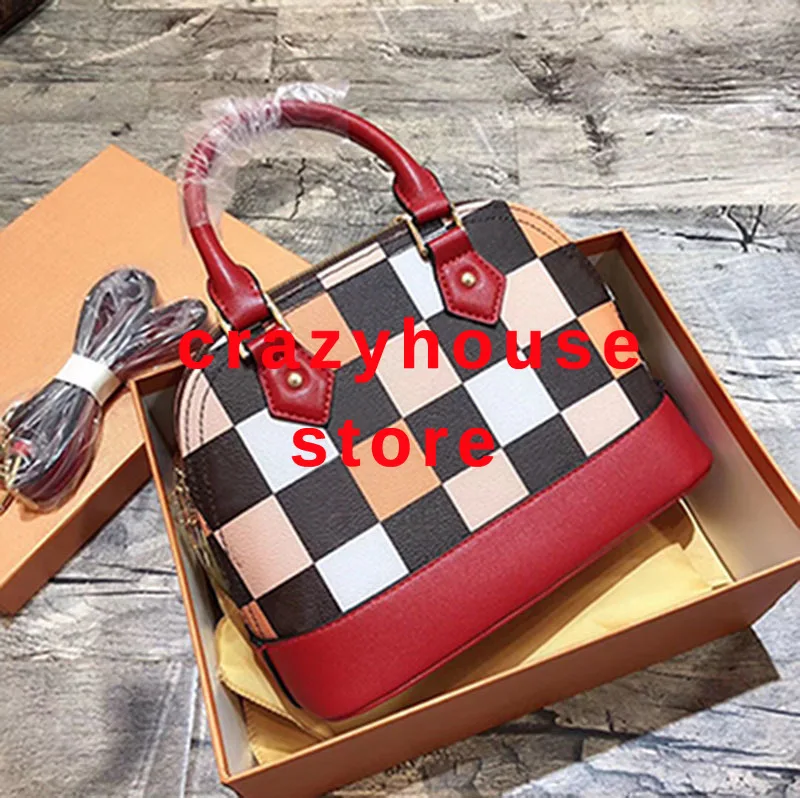 

2019 Original Luxury Handbags Women Bags Designer Women Handbag Shell Bag Famous Brand Purses Genuine Leather Tote Plaid Lock