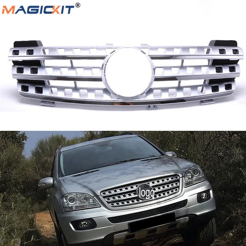 Magickit For Mercedes Benz ML Class W164 2006-2008 Front Bumper Sport Grille Grill Silver | Автомобили и мотоциклы