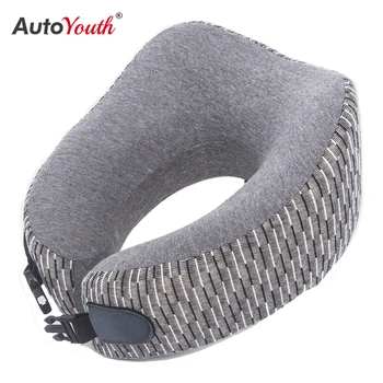 

AUTOYOUTH Fashion U-shaped pillow Pure Memory Foam Neck Pillow Comfortable Breathable Cover Machine Washable for Airplane Travel