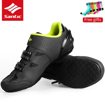 

SANTIC MTB Cycling Non-locking Bicycle Shoes Non-slip Breathable Comfortable Bike Shoes Riding Shoes Athletic Racing Sneakers