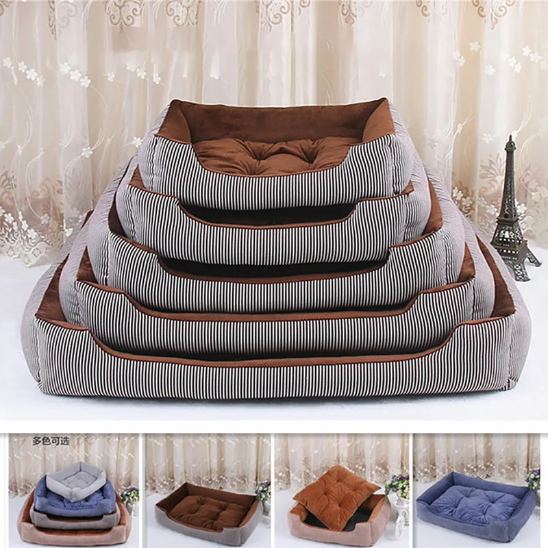 

Pet Bed Dog Warm Pad Winter Mat Striped Pet Products Small Medium Large Big Size Easy to Clean Kennel Waterproof Pet Nest 6 Size