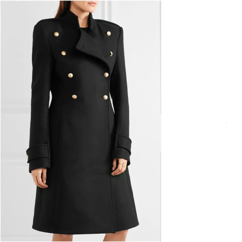 Manteau femme 2019 Осень Зима Женское модное простое черное шерстяное пальто Женская