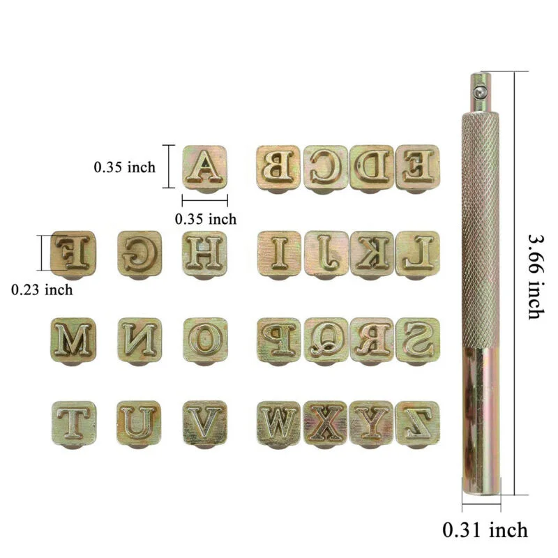 26 шт ручной работы Инструменты для работы с кожей кожа Сталь удар Алфавит ремесло штамп кожи Крейзи Хорс уплотнение горячая распродажа
