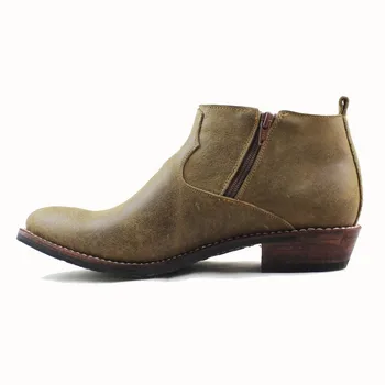 

Pointed Toe Western Luxury Cowboy Men Cowhide Genuine Leather Work Safety Male Riding Motorcycle Boots Plus Size 45