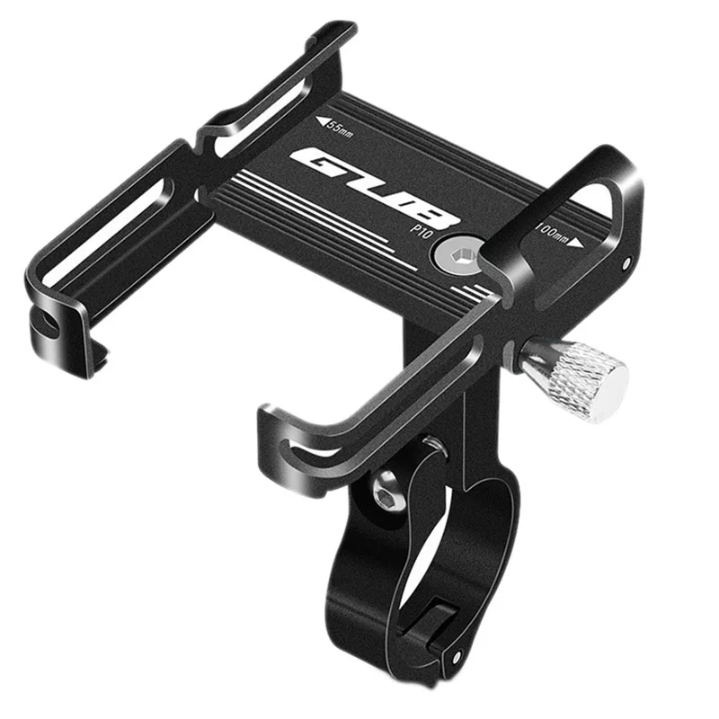 

GUB Aluminium Alloy Bike Phone Holder Motorcycle Handlebar Mount Handle Phone Support for 3.5-6.2 Inch Smartphone Black