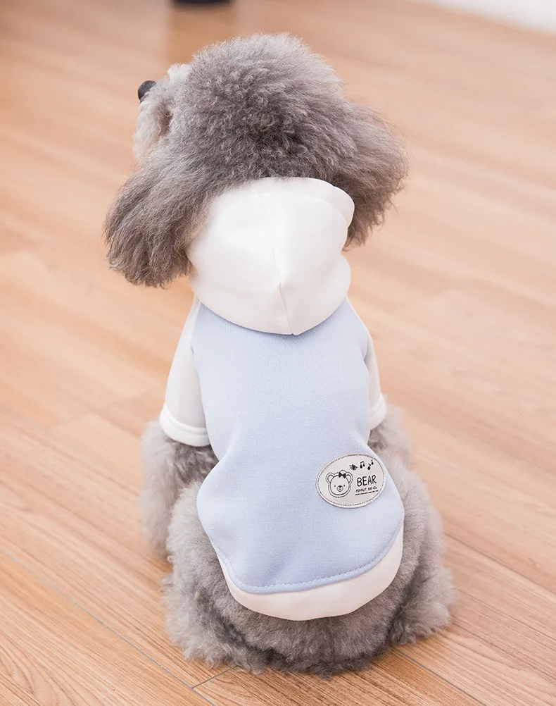 Тонкая осенняя одежда для собак свитер с капюшоном для собак одежда куртка пальто Одежда для собак маленькая собачка Тедди медведь Бульдог