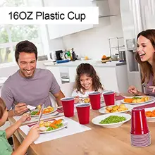 50 шт 450 мл красный пивной понг одноразовые пластиковые чашки красные чашки Вечерние