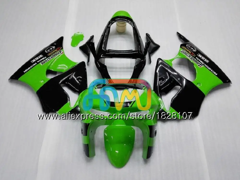 Корпус для KAWASAKI ZX-6R 6 R ZX-636 ZX600 600CC ZX6R 98 99 28BS. 0 ZX636 ZX600CC ZX 636 6R 98 99 1998 1999 Обтекатели зеленый пламя - Цвет: No. 13