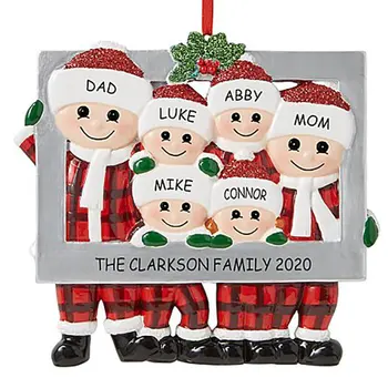 

Christmas Tree Pendant Christmas Family Member New Baby Snowman Photo Frame Pendant DIY Name Blessing Christmas Decoration Gifts