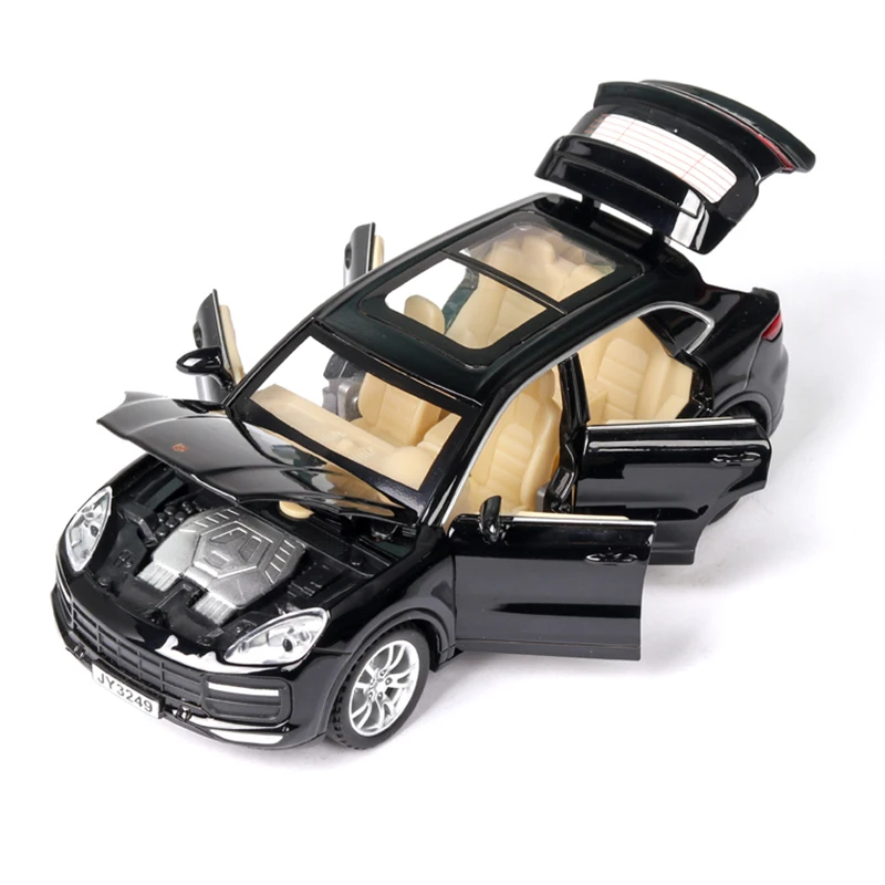 1:32, Высококачественная модель автомобиля Porsches Cayenne из сплава, звук и светильник, 6 дверная металлическая игрушка для детей, подарок, детские игрушки