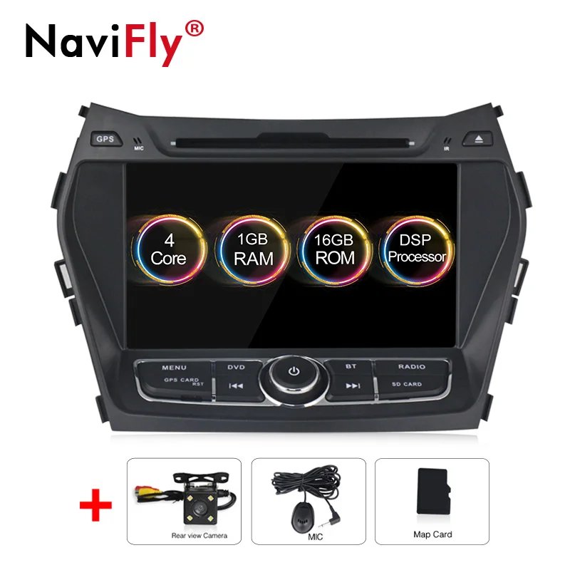 NaviFly 2 ГБ+ 32 ГБ DSP Android 9,0 автомобильный dvd радио плеер для hyundai IX45 Santa fe 2013 AV выход gps навигационная карта navi - Цвет: 1GB-16GB-Camera