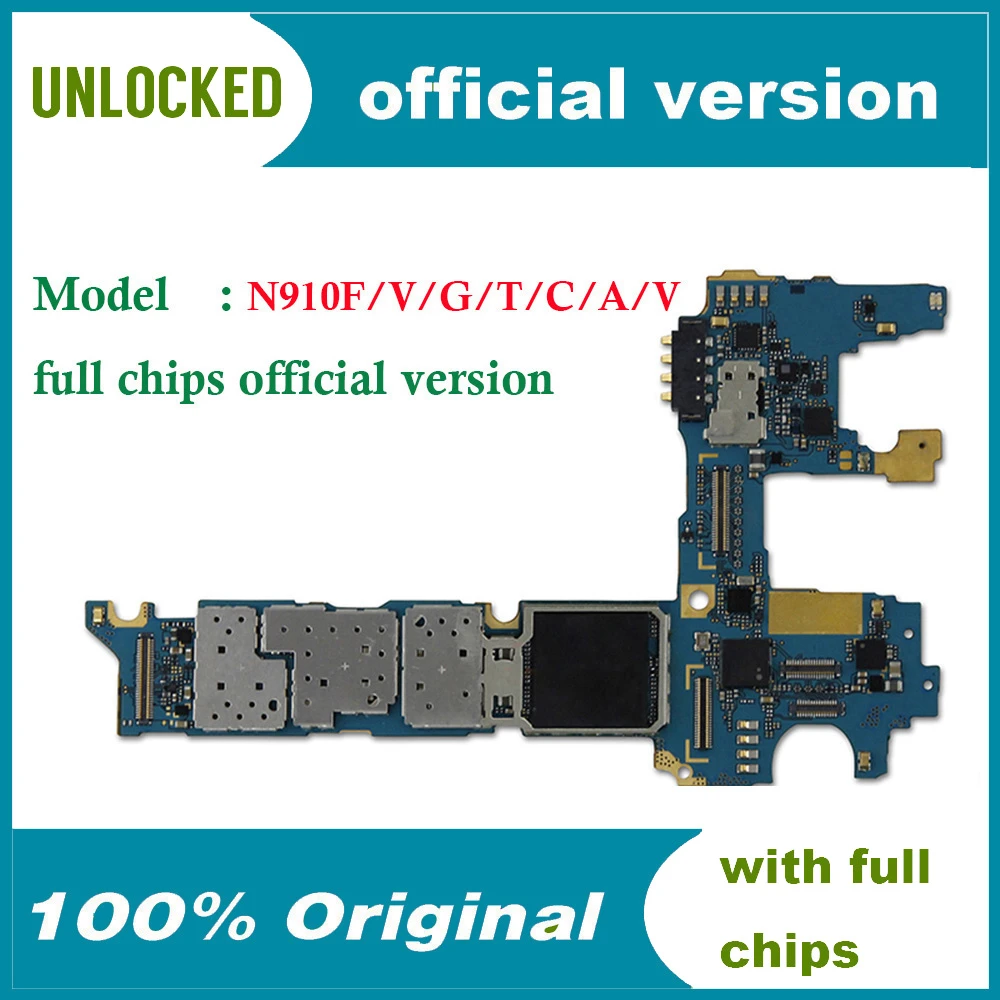 Para Samsung Galaxy Note 4 n910f 32gb Unlocked Pincho original motherboard placa base