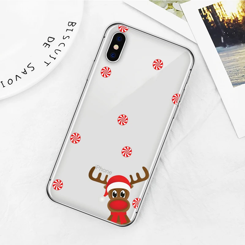 Christmas Phone Case For iPhone X Xs Max XR 11 Pro Funny Cartoon Pattern Cases For 2