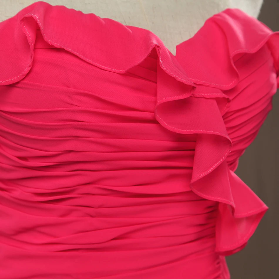 Шифон рюшами возлюбленной невесты платья для свадебной вечеринки vestidos de madrinha ТРАПЕЦИЕВИДНОЕ длинное платье demoisie honneur