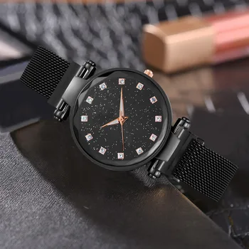 

Women Watches Starry Sky Fashion Simple Starry Dial Stainless Steel Mesh Belt Ladies Quartz Watch Gift reloj mujer часы женские