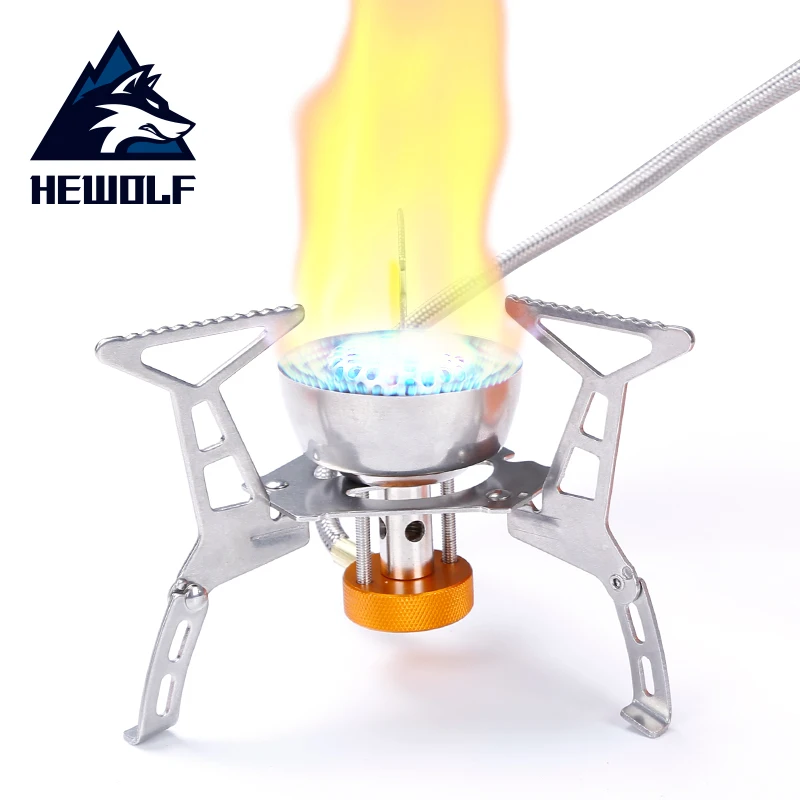 Hewolf Открытый Кемпинг бутан газовая плита складной портативный Туризм Путешествия горелки многофункциональный ветрозащитный Пикник мини газовые горелки