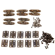 Hasps Hinges Hardware Latch Jewelry-Box Toggle-Lock Decorative Furniture Iron Bronze