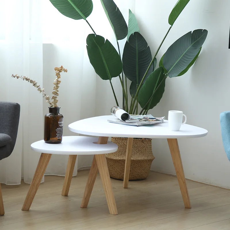 

Manufacturers Direct Selling Solid Wood Circle Small Coffee Table Simple Sofa Side Table Casual Coffee Table Household Small Tab