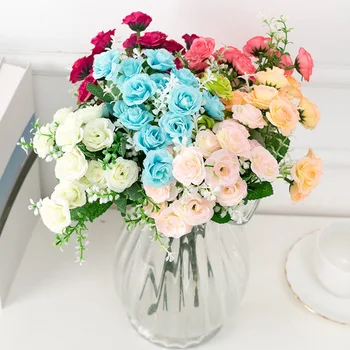 

Artificial Plants flowers Home Wedding Decoration DIY Garland Faux rose Plastic Plants Scrapbooking JF28