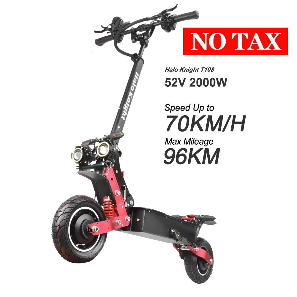 Halo Knight Dual Drive 2000W Adult Electric Scooter With Seat Foldable