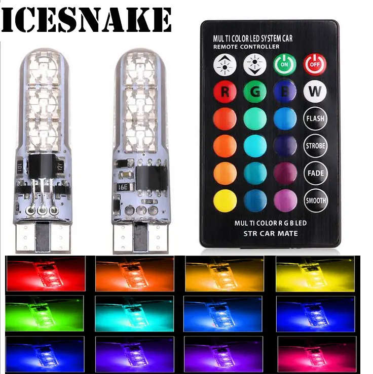 Icesnake автомобильный RGB 12 В T10 светодиодный RGB-5050 6 SMD внутренний декоративсветильник