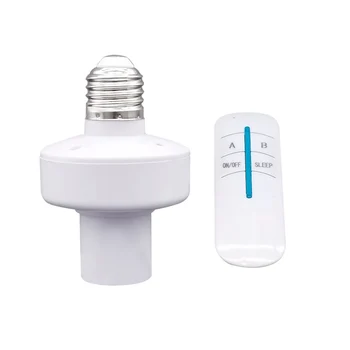 

Max 50W 30m E27 220V Screw Wireless Remote Control Light Lamp Bulb Holder Cap Socket Switch On Off Sleep