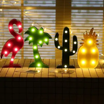 

3D Desk Lamp LED Night Light for Indoor Home Party Bedroom Decoration Flamingo Pineapple Cactus Christmas Tree
