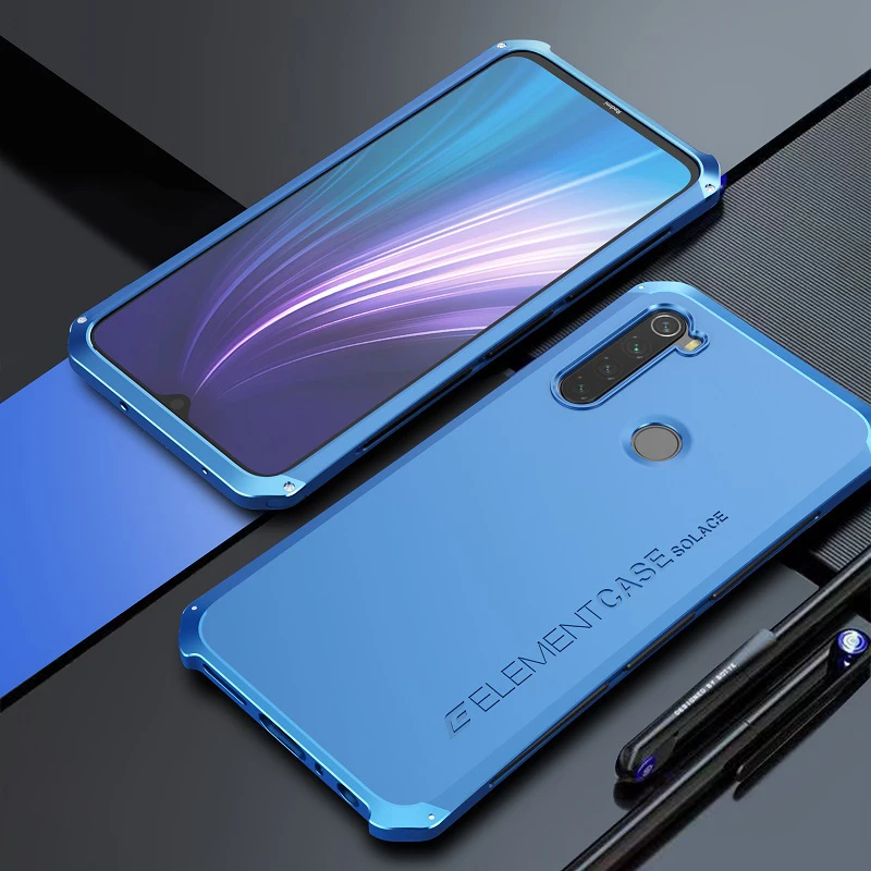 Чехол для Xiaomi Redmi Note 8, сверхпрочный Защитный металлический алюминиевый чехол, задняя крышка, чехол для телефона Xiaomi Redmi Note 8 Pro - Цвет: Blue