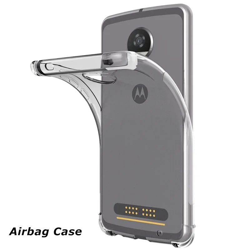 Case Clear For Motorola Moto z2 play Shockproof Funda Coque Transparent TPU Soft Luxury Phone Back Airbag Cover moto |