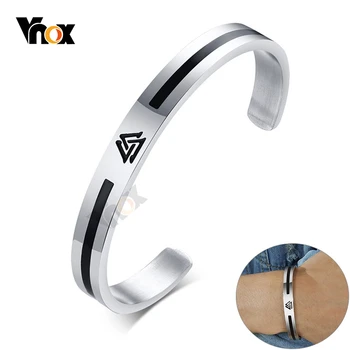 

Vnox Punk Nordic Vikings Cuff Bangles Bracelets for Men Jewelry Stylish Stainless Steel Male Wristband Accessories