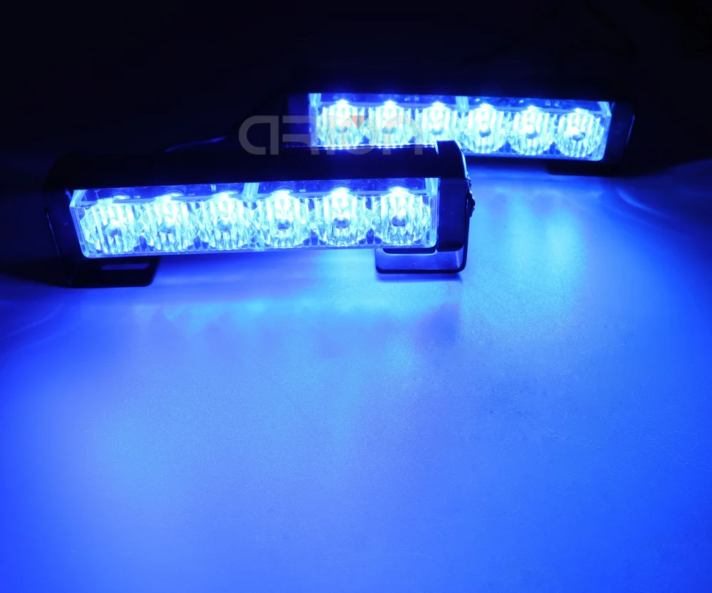 LED Traffic Signal Emergency Warning Flashing Light Police Car Strobe Lights Auto Front Grille Flash Lamp Bar