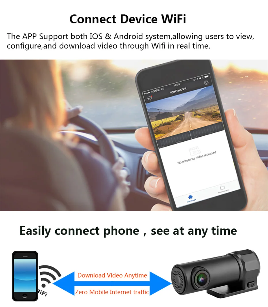 360 градусов Поворот Мини Автомобильный видеорегистратор WiFi HD 1080P камера ночного видения тире камера Умный Авто регистратор видео регистратор g-сенсор