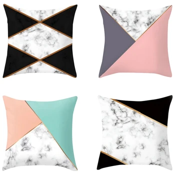 

Geometric Abstract Decorative Pillows Case Marble Pattern Flower Cushion Cover 45X45cm