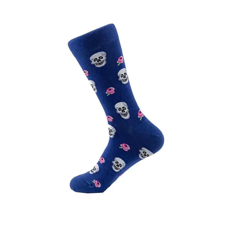 Цветные мужские хлопковые носки, крутые носки для скейтборда с черепом, тыквой, головой совы, вечерние носки на Хэллоуин, подарки - Цвет: D