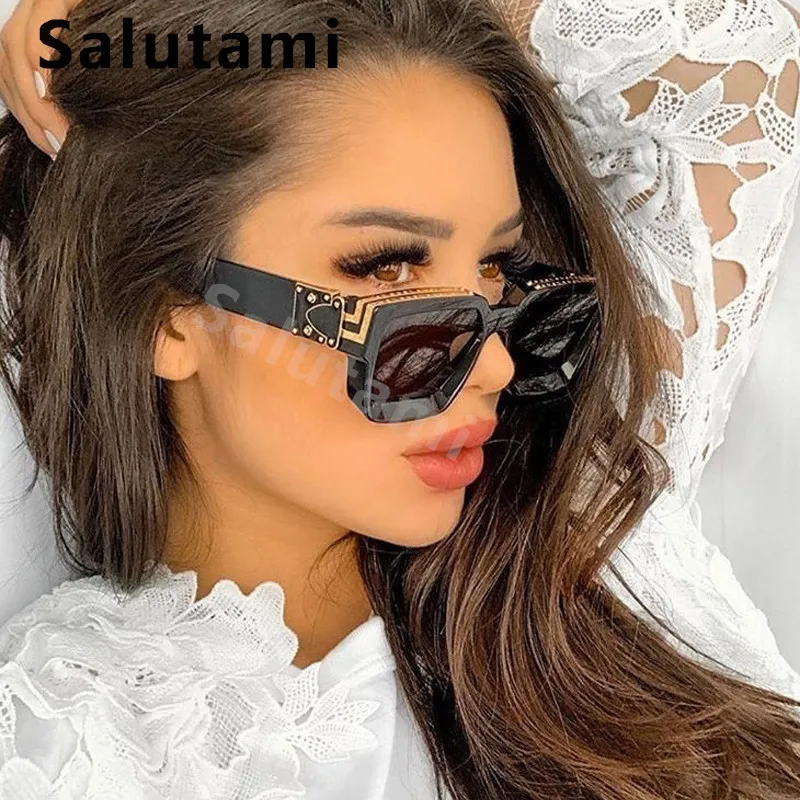 Винтажные Квадратные Солнцезащитные очки для мужчин, роскошные брендовые черные и белые солнцезащитные очки для женщин, большие элегантные очки Oculos Feminino
