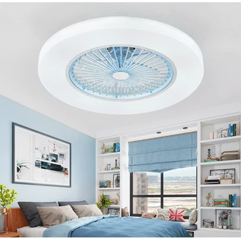 

72w Modern Ceiling Fan 58cm LED ceiling Fans thin dimming remote control lamp Invisible Leaves