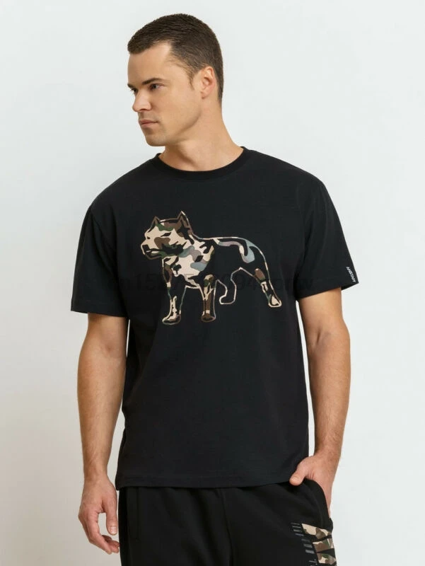 Футболка с логотипом AMSTAFF 2 0 Schwarz (1072BLK) American Stafford Print Aufdruck (2) |