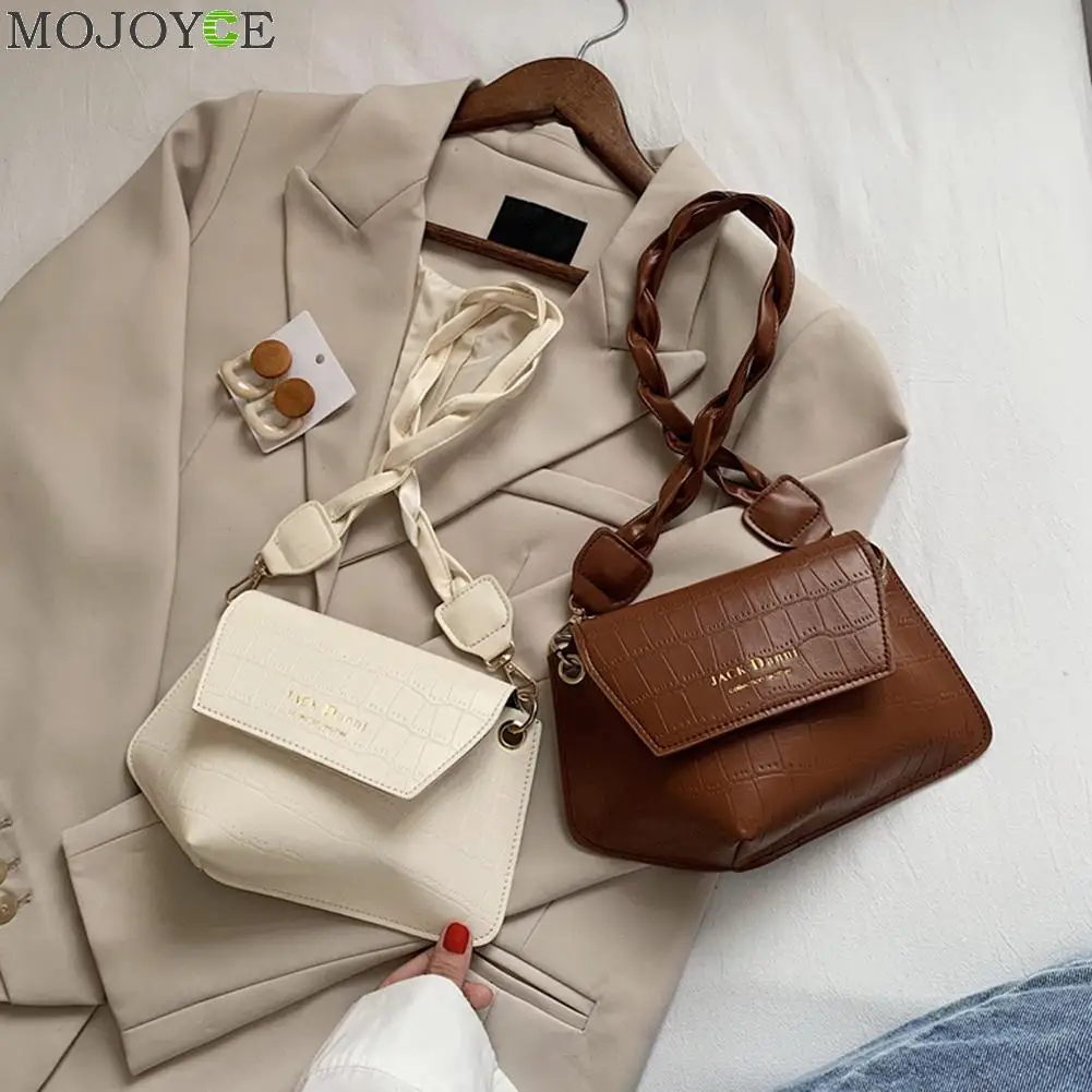 Moda wzorek z aligatorem torebka Totes kobiety PU skóra Retro w nieregularnym kształcie tkany pasek na ramię torebka pod pachami|Torebki na ramię| - AliExpress