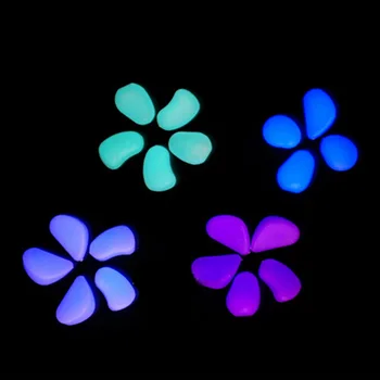 

New 10pcs Glow In The Dark Luminous Pebbles Artificial Stone Fish Tank Aquarium Decoration Walkway Garden Supplies