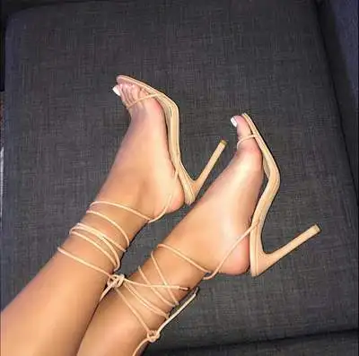 

2019 Europe and the United States foreign trade new Roman cross straps high heel sandals fine sexy shoes ble530-2