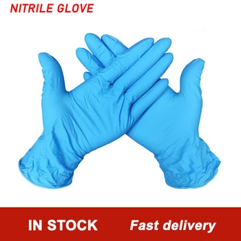 

Disposable Blue Nitrile Gloves Antistatic 9 Inch Inspection Protective Gloves Clean Cut-Proof Gloves 100Pcs