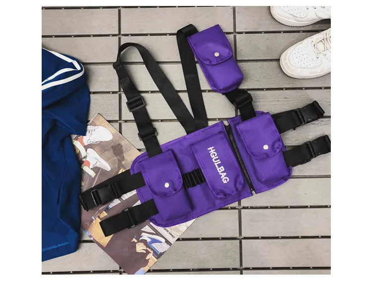 Functional Fashion Chest Rig Bag Men Women Hip Hop Harness Adjustable Tactical Vest Sports Hunting Tactical Packages Bullet Pack