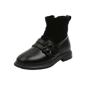 

Children's fashion boots ankle boots 2020 autumn new soft and trendy middle and large children Martin boots sheepskin baby boots