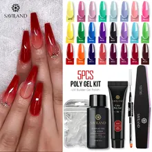 SAVILAND Цвет поли гель 24 цвета УФ СТРОИТЕЛЬ дизайн ногтей наборы расширение Топ Базовое покрытие для ногтей дизайн салона