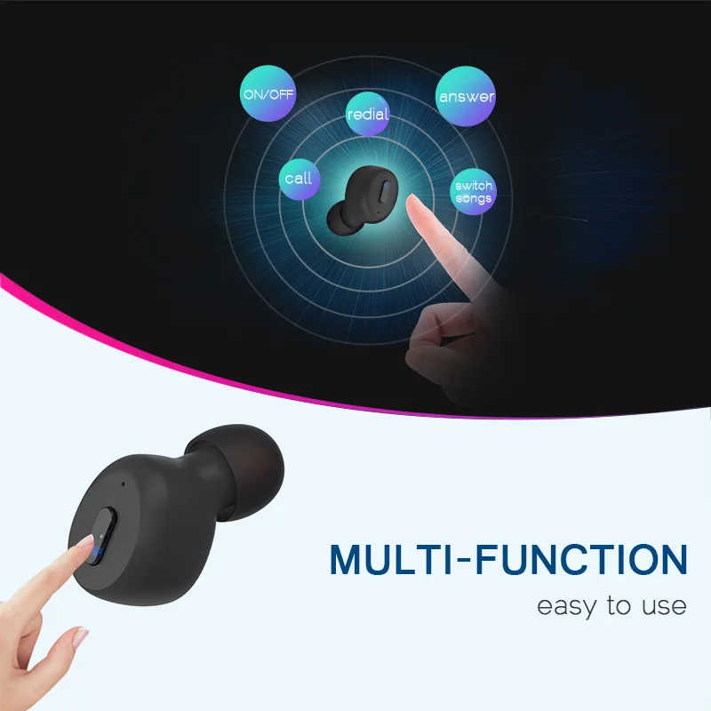 Мини беспроводные Bluetooth наушники V 5,0 водонепроницаемые наушники с микрофоном портативная зарядная коробка Bluetooth гарнитуры для плавания