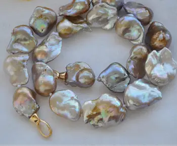 

Free shipping 22mm baroque lavender reborn freshwater pearl necklace 18inchs NEW