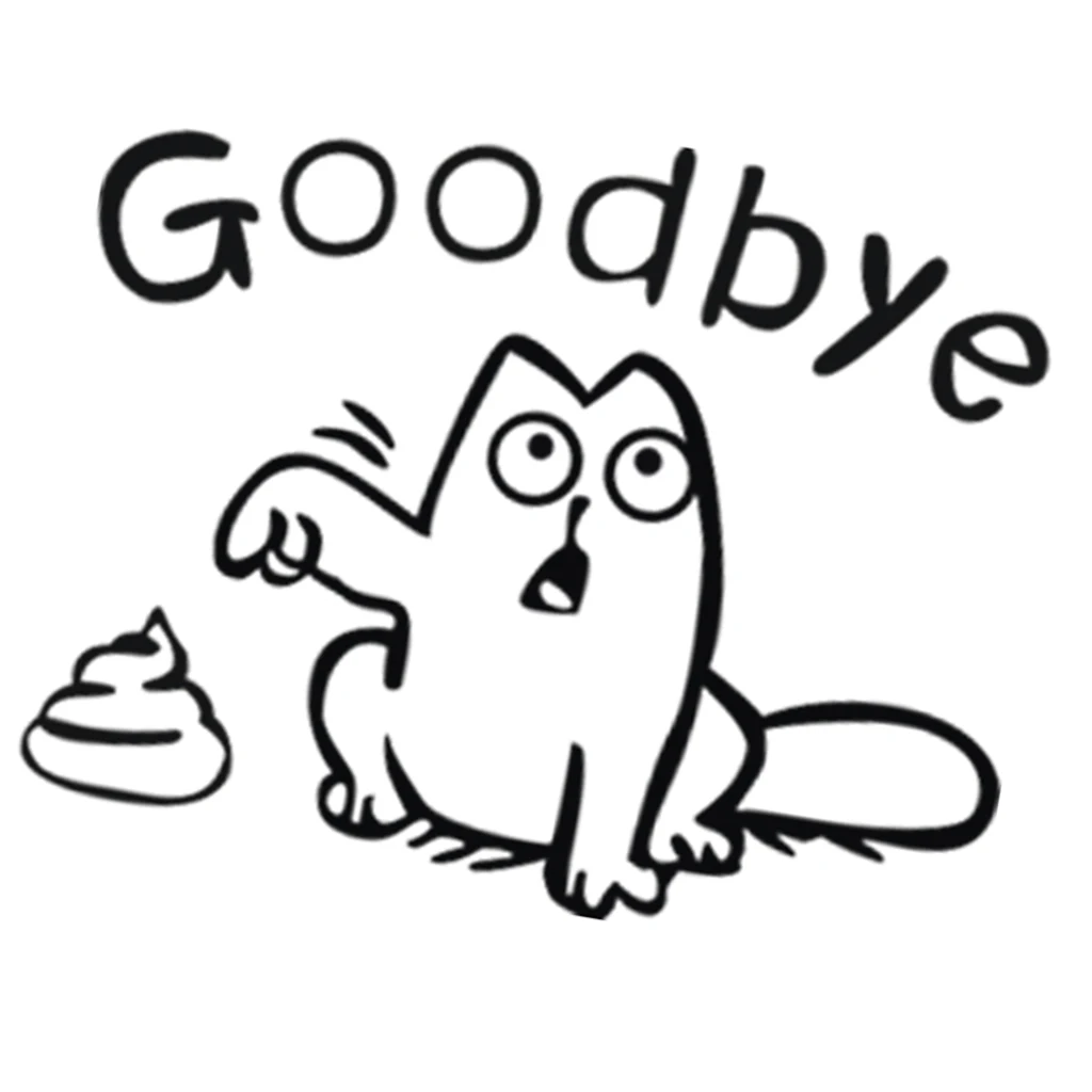 GOODBYE Sign Cute Animal Toilet Sticker Bathroom Decoration Wall Decal Art Funny Accessory for Toilet Decor Removable Stickers