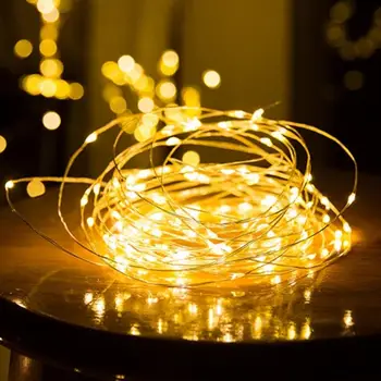 

10/20M Fairy Lights Copper Wire LED String Lights Christmas Garland Indoor Bedroom Wedding New Year Decoration USB Home Decor
